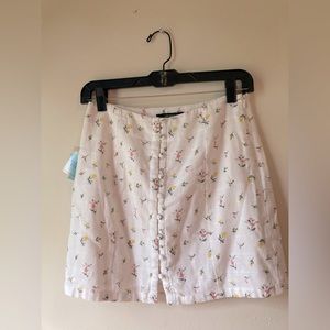 Forever 21 Sunny Spot Collection White Ivory Floral Skirt New With Tags NWT